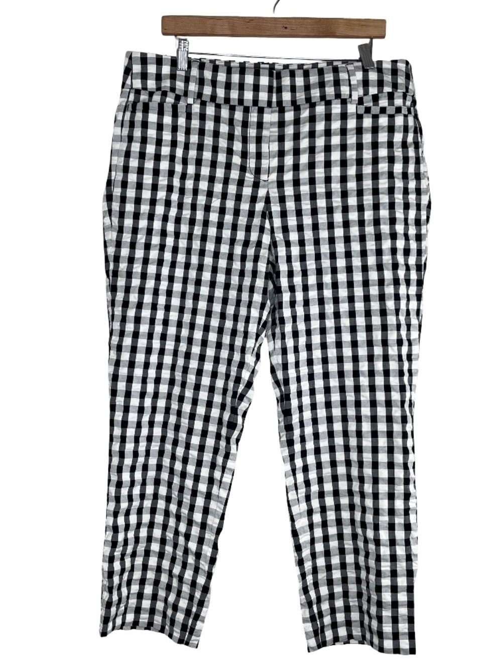 NWT Loft Sz 14 Black & White Gingham Original Ankle Pants